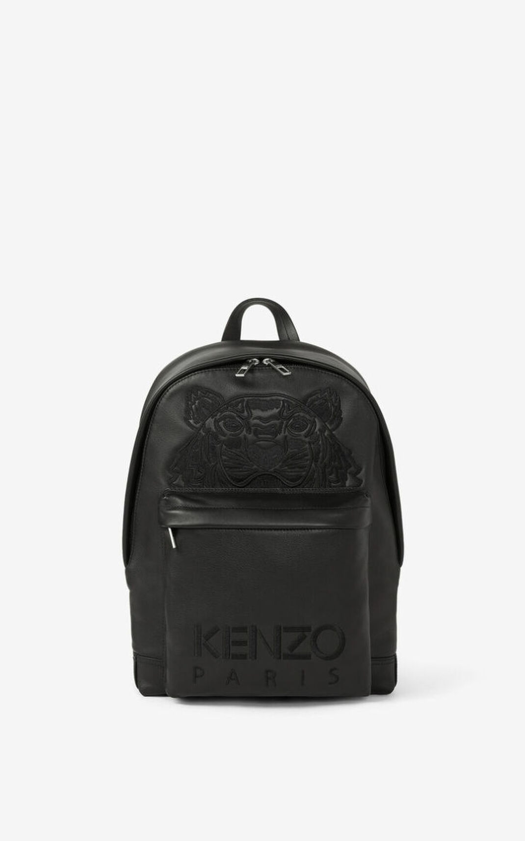 Kenzo Kampus 虎 レザー リュック メンズ 黒 - HCQWPY541